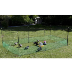 Nevodivá zelená ohradníková síť s brankou pro drůbež, délka 24 m, výška 112 cm