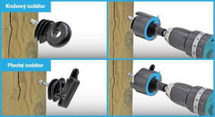 Sada ploché izolátory pro elektrický ohradník 250 ks včetně šroubovacího nástavce